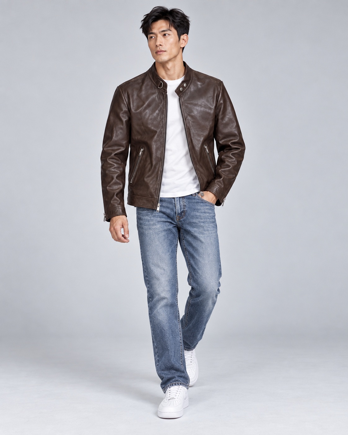 CLASSICRIDER經典立領、俐落短版、復古咖啡色IM2702深咖啡色