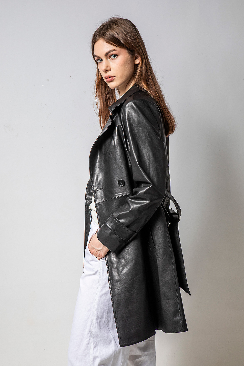 OVERCOAT 長板風衣明星風- IW2611黑色